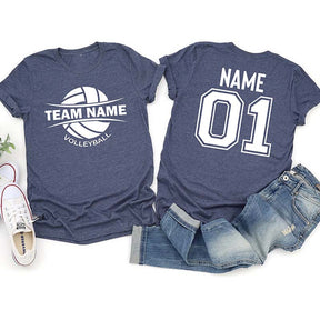 Custom Volleyball Sports Team Text and Number T-Shirt