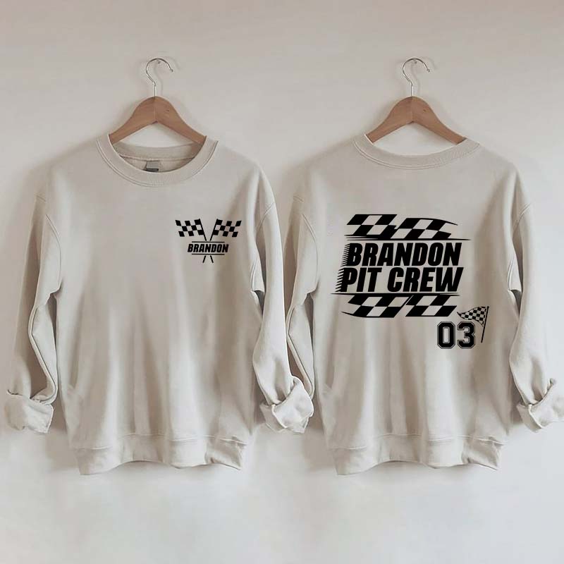 Personalized Pit Crew Racing Sweatshirt
