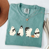 Halloween Black Cat & Ghost Women T-Shirt