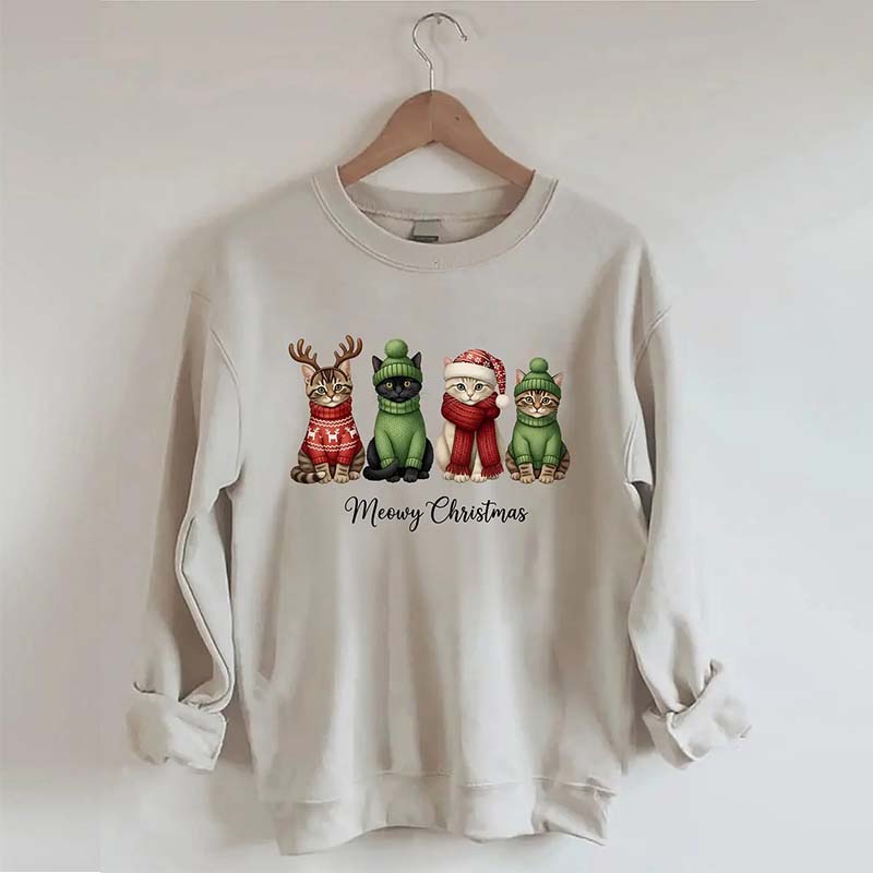Funny Meowy Christmas Sweatshirt