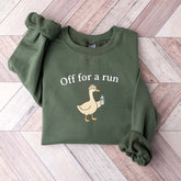 Off For A Run Runner Goose Sweatshirt