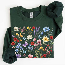 Vintage Pressed Flowers Comfort Color Sweatshirt