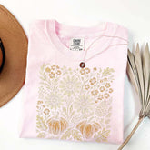 Comfort Colors Pumpkin Sunflower Floral Fall T-Shirt