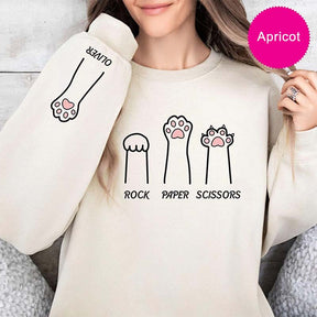 Custom Rock Paper Scissors Funny Cat Sweatshirt