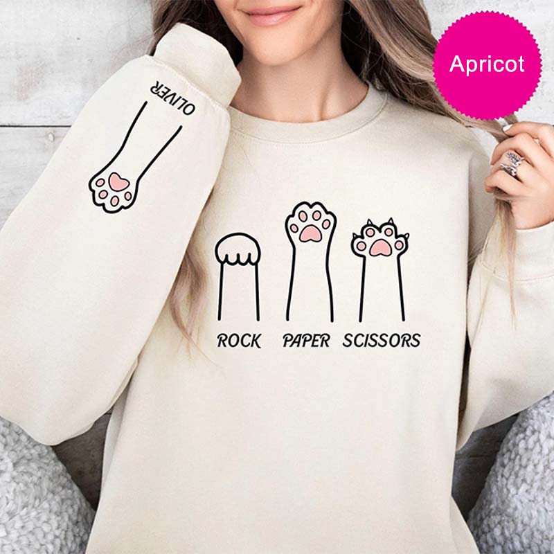 Custom Rock Paper Scissors Funny Cat Sweatshirt