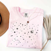 Celestial Stars Minimal Moon Constellation T-Shirt