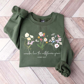 Wildflower Bible Verse Comfort Colors Sweatshirt
