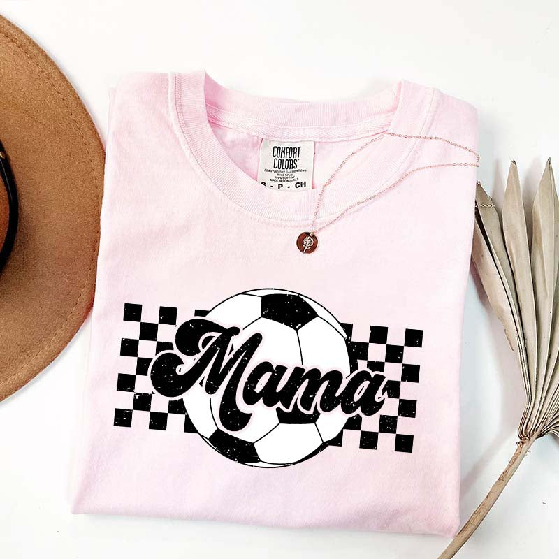 Checkered Mama Soccer Mama T-Shirt