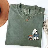 Vintage Ghost Reading Books Lover T-Shirt