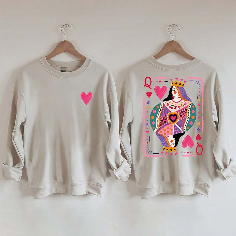 Vintage Queen of Hearts Graphic Sweatshirt