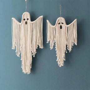 Halloween Macrame Ghost Spooky Wall Hanging