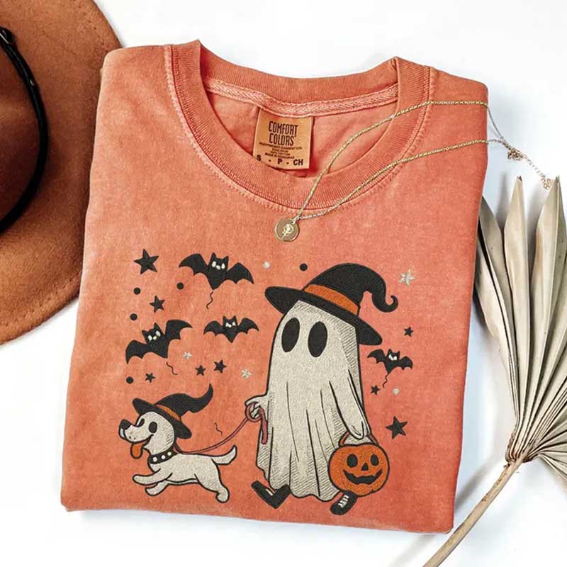 Spooky Paws Ghost Dog Halloween T-Shirt