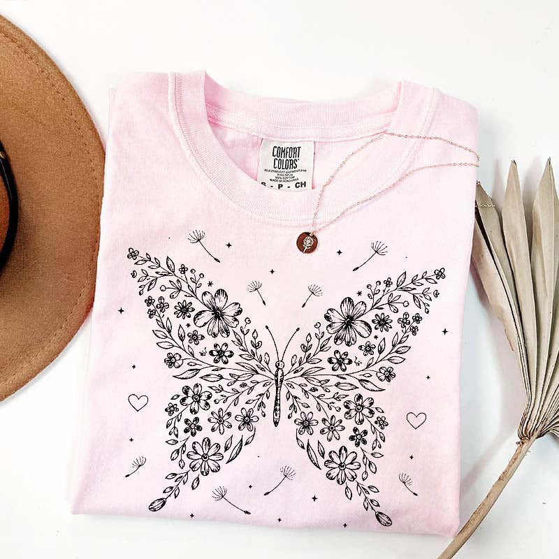 Floral Butterfly Dandelion Wildflower T-Shirt
