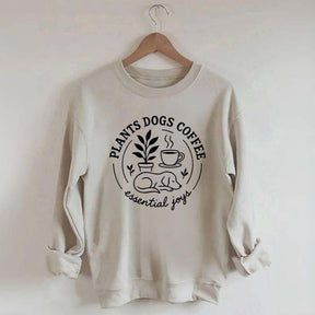 Plants Dogs Coffee Sweatshirt