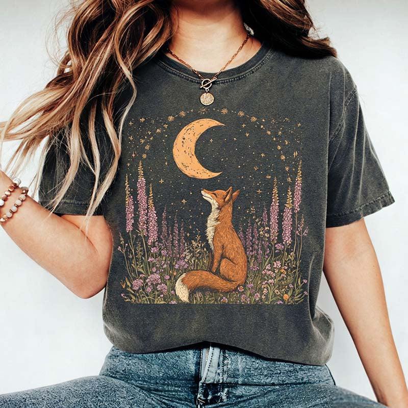 Celestial Fox Goblincore Cottagecore T-Shirt