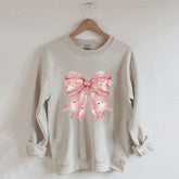 Pink Ghost Bow Coquette Halloween Sweatshirt