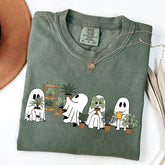 Women Ghost Plant Mom Halloween T-Shirt