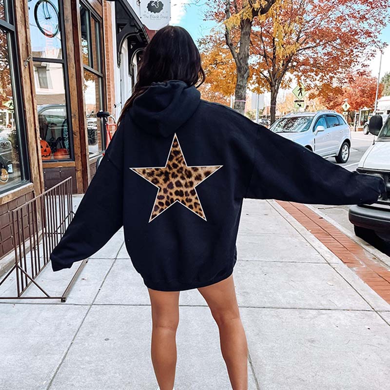 Leopard Star Print Hoodie