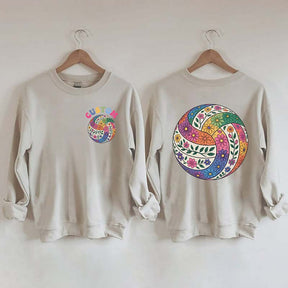 Personalized Volleyball Floral Sweatshirt