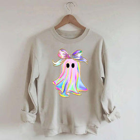 Sparkly Bow Rainbow Ghost Sweatshirt