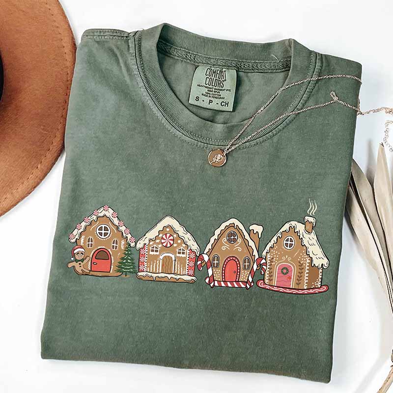 Gingerbread Christmas Houses Cookies T-Shirt