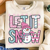 Let It Snow Pink Snowflakes Sweatshirt