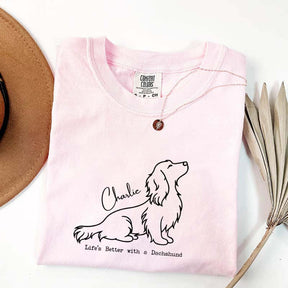 Custom Name Long Hair Dachshund T-Shirt