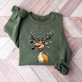 Christmas Reindeer Festive Holiday Funny Deer Sweatshirt