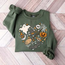 Cute Halloween Doodles Hearth Sweatshirt