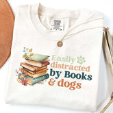 Easily Distracted by Books and Dogs T-Shirt