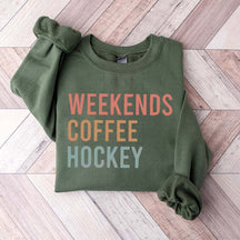 Weekends Coffee Hockey Sport Mom Sweatshirt