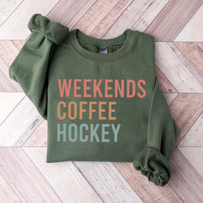 Weekends Coffee Hockey Sport Mom Sweatshirt