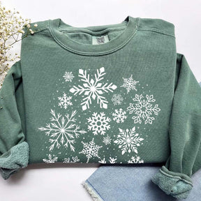 Comfort Colors Snowflake Winter Sweatshirt
