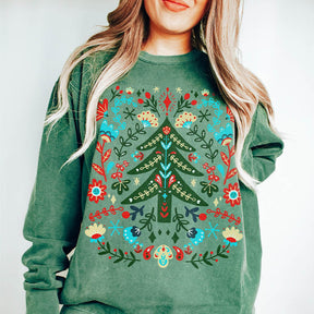 Scandinavian Christmas Folk Art Sweatshirt