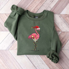 Christmas Flamingo String Lights Sweatshirt