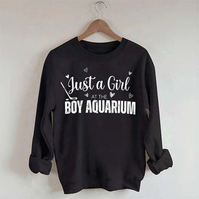 Just a Girl at the Boy Aquarium Hockey Sweatshirt