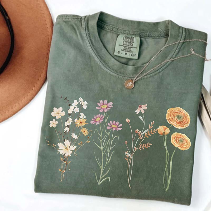 Wild Flower Meadow Cottagecore Aesthetic T-Shirt