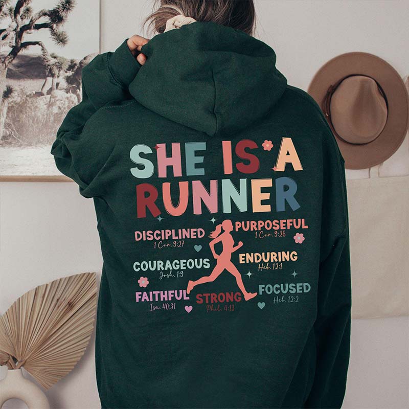 Half Marathon Running Religous Hoodie