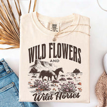 Women Vintage Wild Flowers T-Shirt