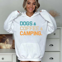 Dogs Coffee Camping Hoodie