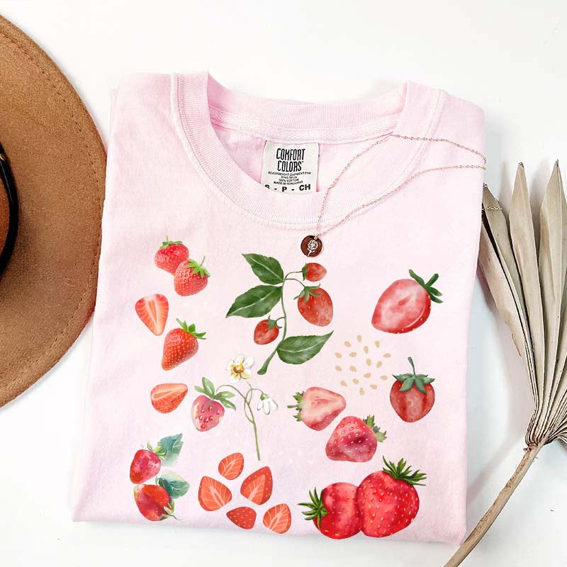 Summer Strawberry Botanical Garden T-Shirt