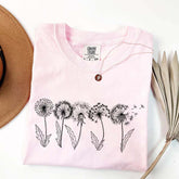Dandelion Floral Comfort Colors Womens T-Shirt