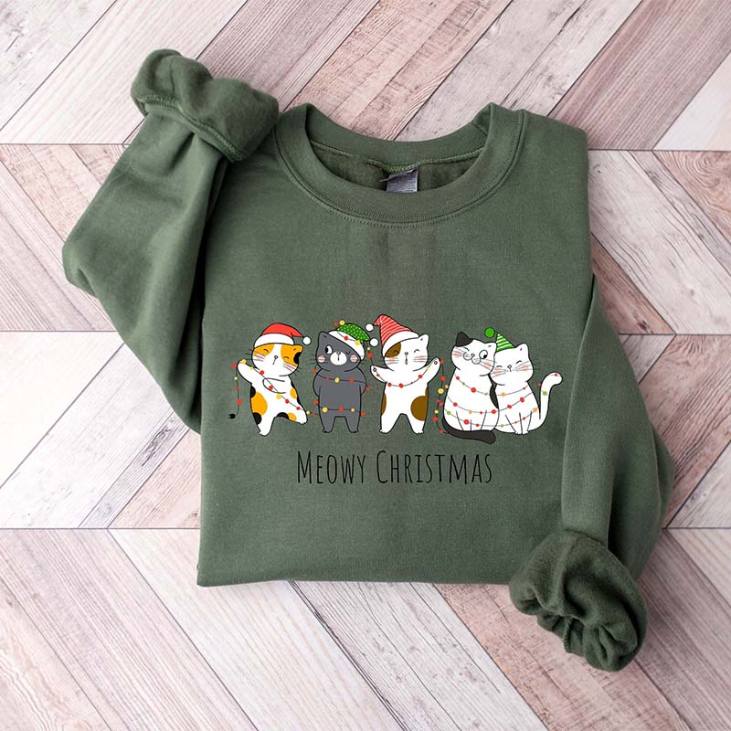 Meowy Christmas Happy Cat Year Sweatshirt