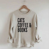 Cats Coffee And Books Sweatshirt
