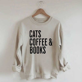 Cats Coffee And Books Sweatshirt