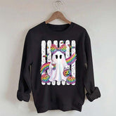 Preppy Ghost Coquette Leopard Girly Sweatshirt