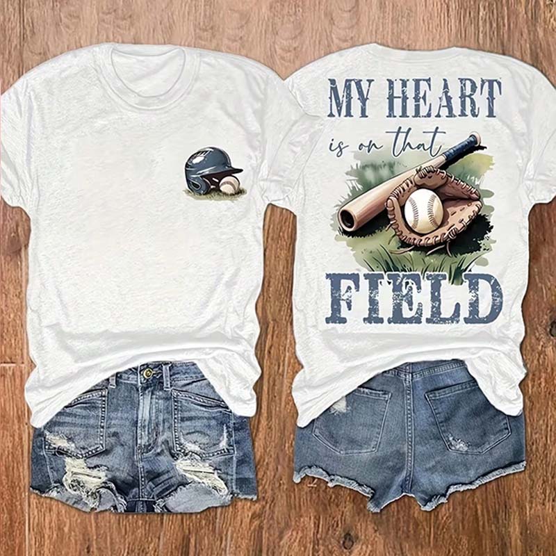 Baseball Mom My Heart Is On That Field T-Shirt