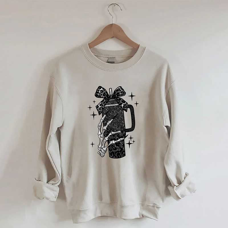 Black Coquette Bow Skeleton Sweatshirt