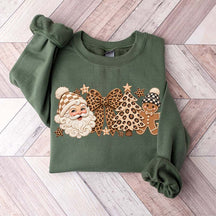 Leopard Christmas Comfort Santa Sweatshirt