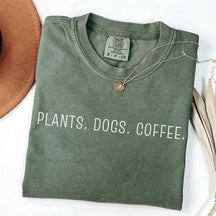 Plants Dogs Coffee Lover T-Shirt